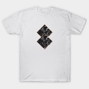 Diamond black marble - rose gold gilded T-Shirt